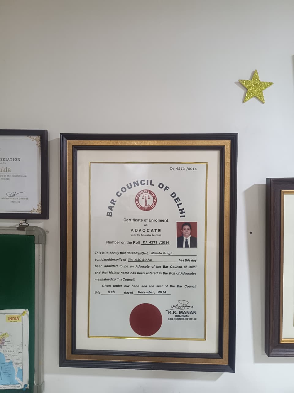 Bar Council Delhi Certificate
