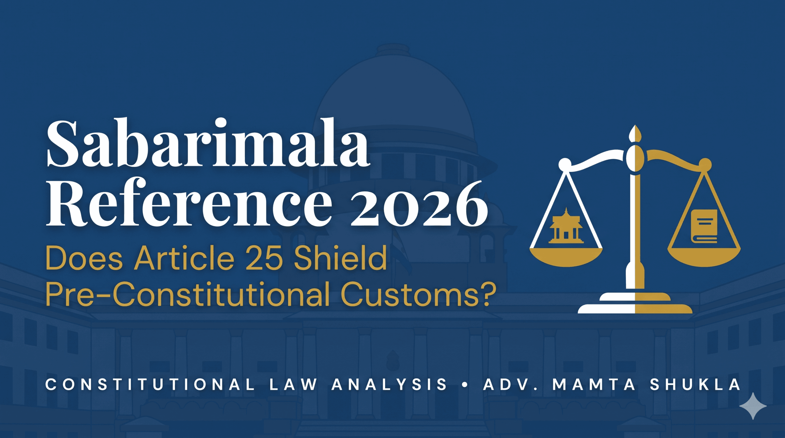 Supreme Court judges debating the Sabarimala Reference 2026 and Article 25