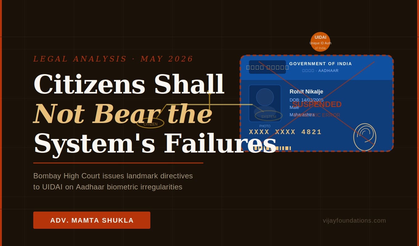 Bombay HC Aadhaar ruling on biometric errors