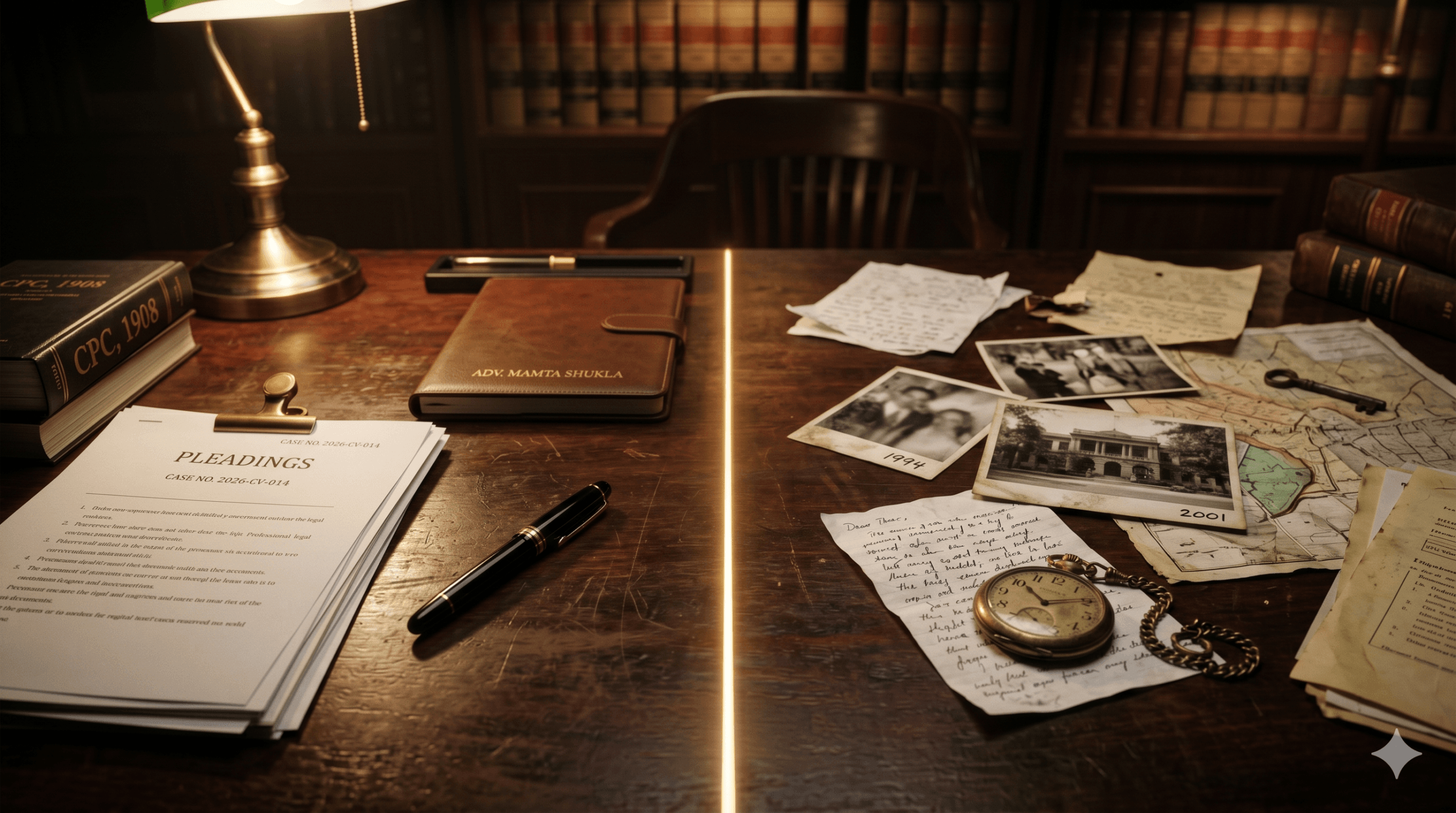 Scales of justice and legal documents representing the rule against evidence beyond pleadings