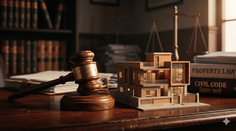Illustration representing daughter-in-law property rights and Indian family law balance